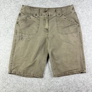 Sandro Shorts Womens 12 Brown Chambray Bermuda Lightweight Pockets Classic City